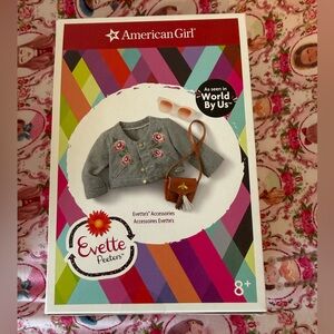 American Girl AG World by Us Evette Peters Accessories Jacket Glasses Purse NEW